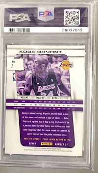 2013 Panini Prizm 1 Kobe Bryant PSA 10