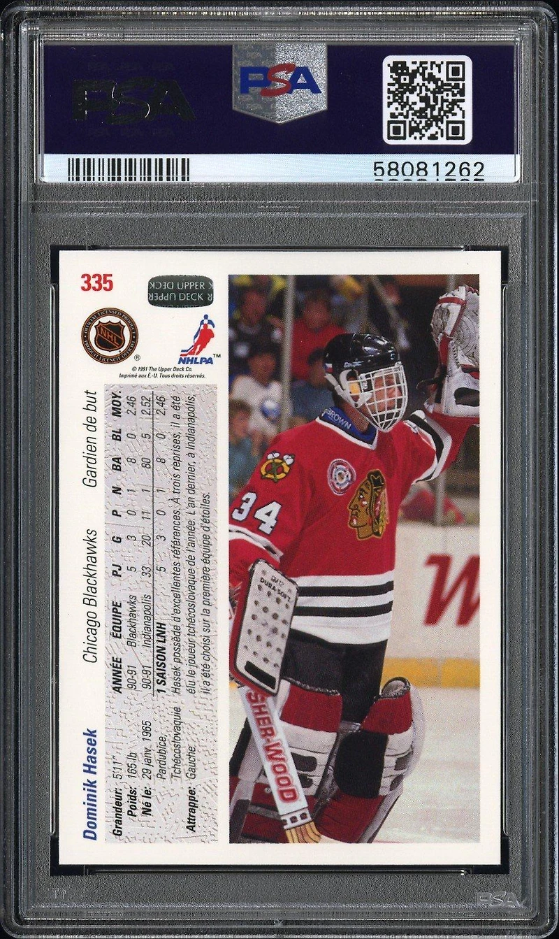 1991 Upper Deck French 335 Dominik Hasek PSA 10