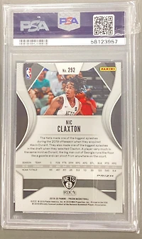 2019 Panini Prizm 292 Nic Claxton Red/white/blue Prizm PSA 9