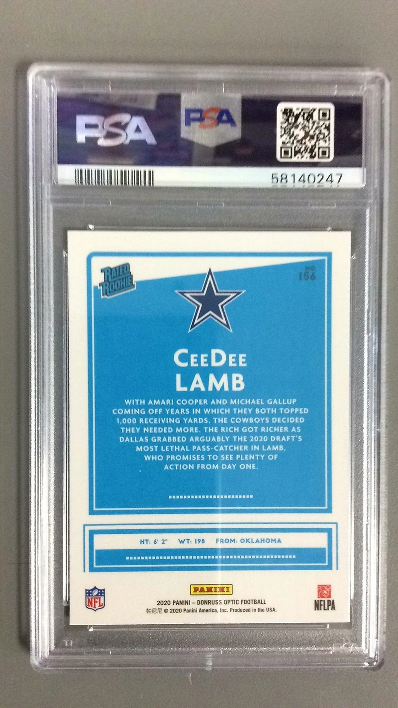 2020 Panini Donruss Optic 156 Ceedee Lamb PSA