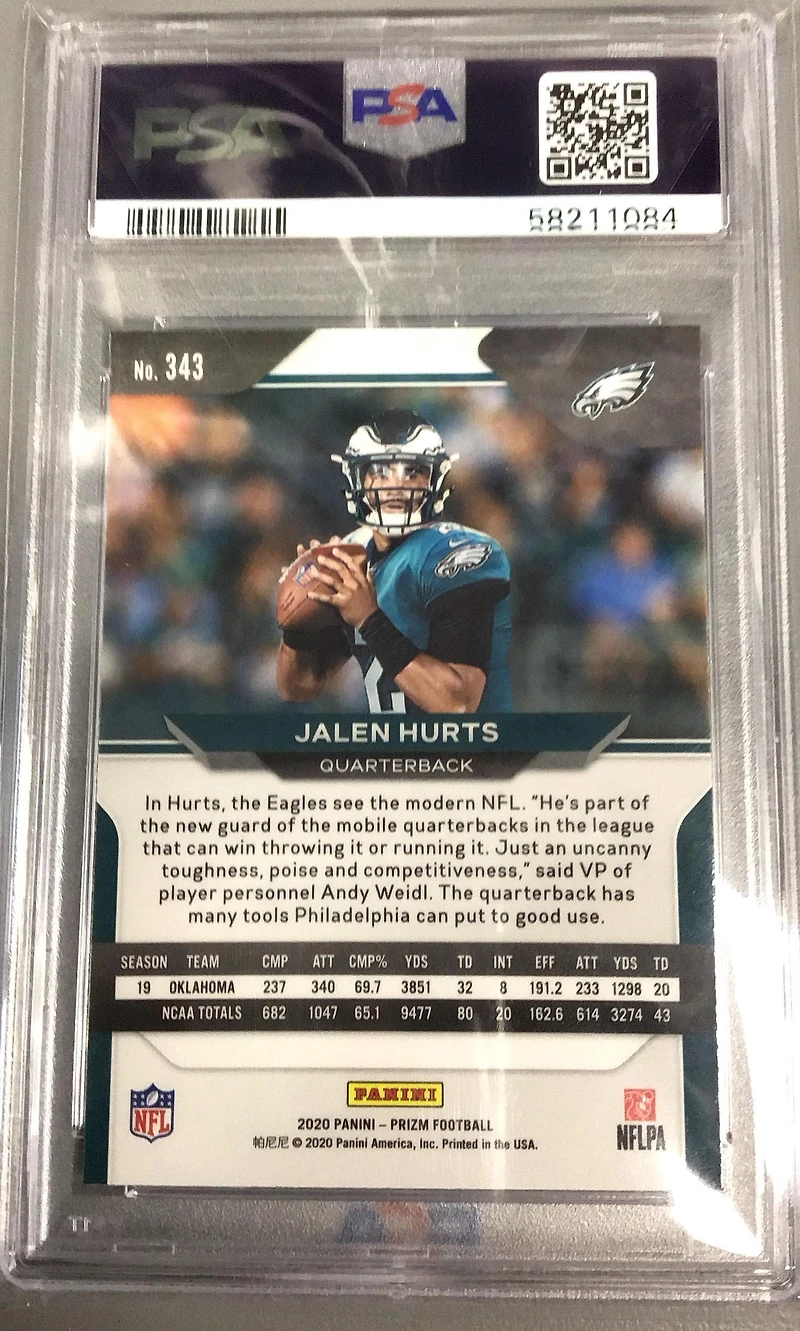 2020 Panini Prizm 343 Jalen Hurts Variation PSA 9