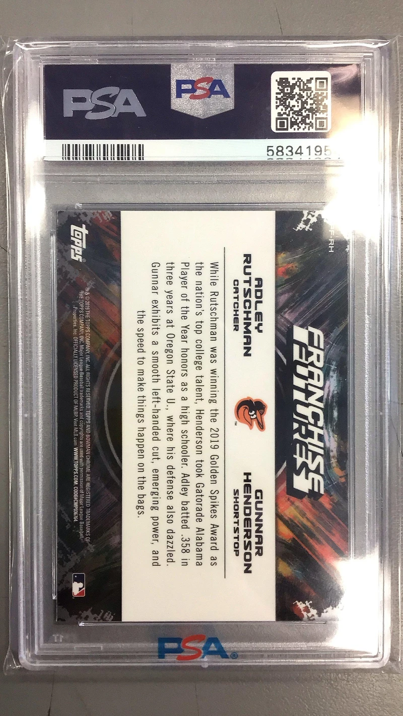 2019 Bowman Draft Chrome Franchise Futures Ff-rh Adley Rutschman/gunnar Henderson PSA 10