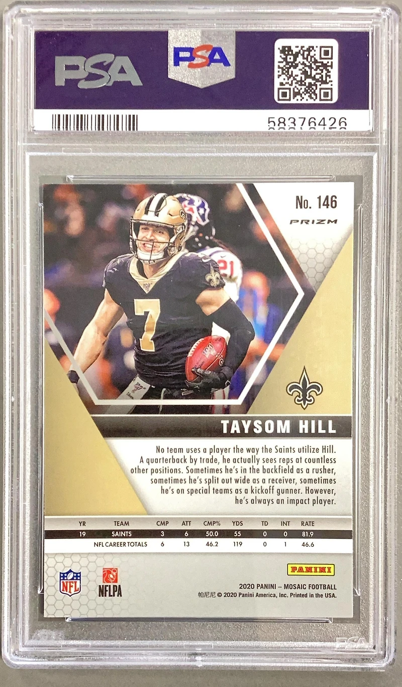 2020 Panini Mosaic 146 Taysom Hill Genesis PSA 10