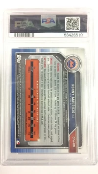 2019 Bowman Prospect Autographs Chrome Rm Ronny Mauricio Speckle Refractor PSA 9