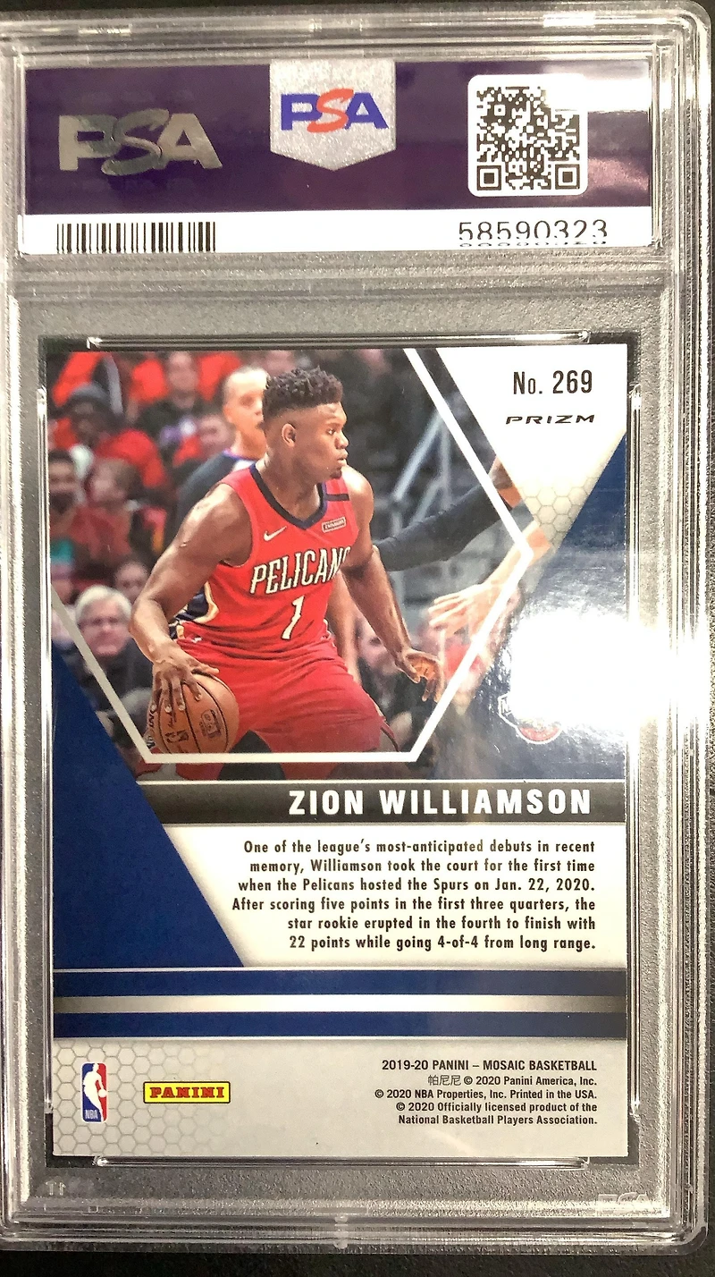 2019 Panini Mosaic 269 Zion Williamson Red Wave PSA 10