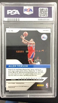 2018 Panini Prizm 45 Allen Iverson Silver Prizm PSA 10