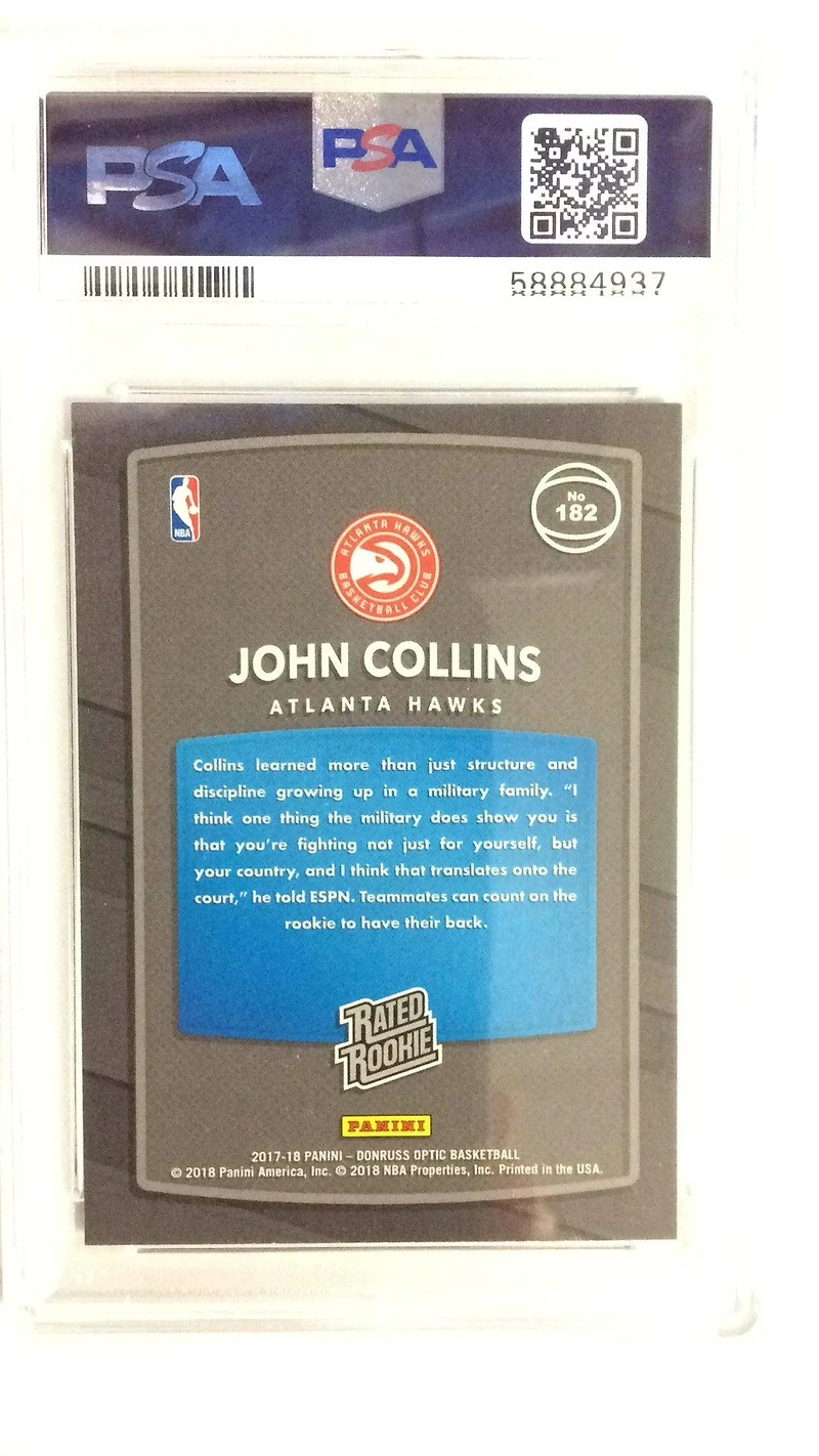 2017 Panini Donruss Optic 182 John Collins PSA 9