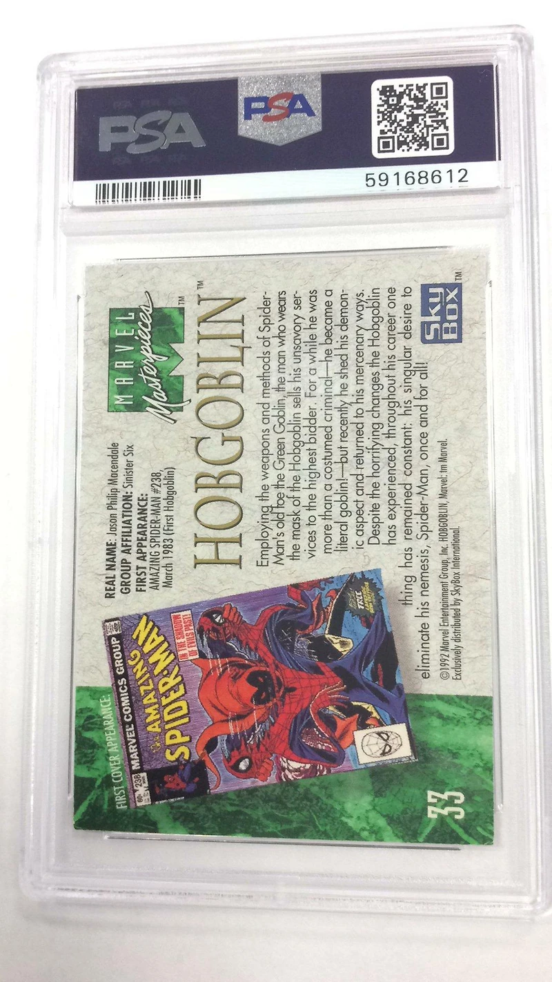 1992 Marvel Masterpieces 33 Hobgoblin PSA 9