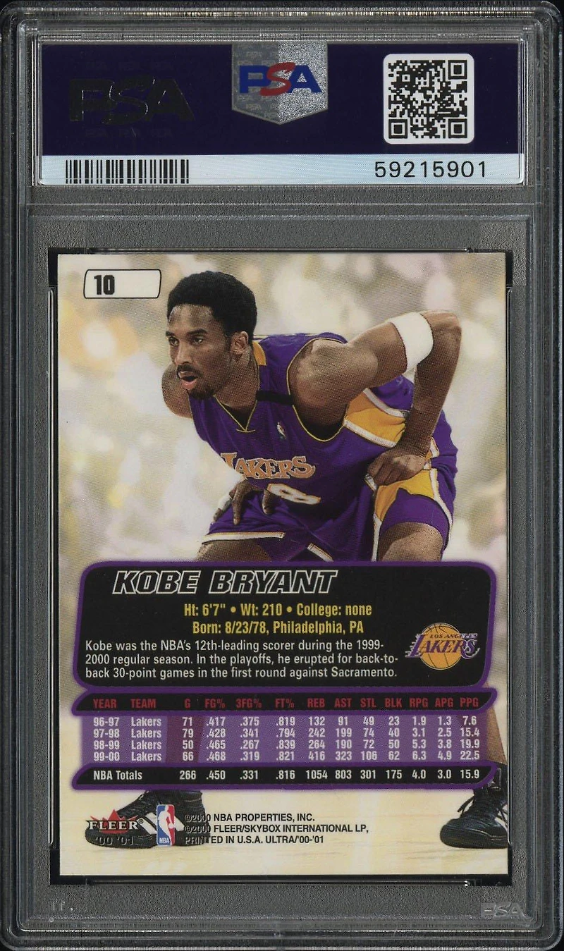 2000 Ultra 10 Kobe Bryant PSA 10