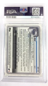 2020 Bowman Chrome Mega Box Bcp30 Jhon Diaz Purple Refractor PSA 9