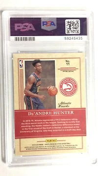 2019 Panini Hoops Premium Stock Class Of 2019 11 De'andre Hunter Holo PSA 9