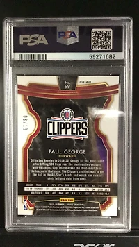 2019 Panini Select 99 Paul George Neon Orange Pulsar Prizm PSA 10