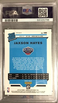 2019 Panini Donruss Optic 190 Jaxson Hayes Blue Velocity PSA 10