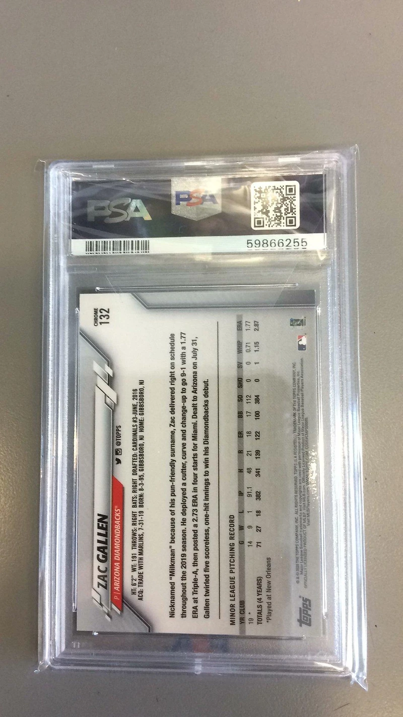 2020 Topps Chrome 132 Zac Gallen PSA 9