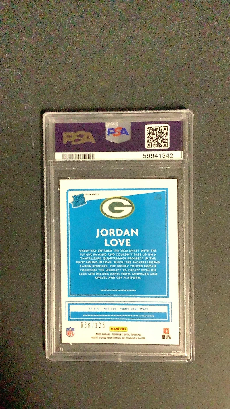 2020 Panini Donruss Optic 154 Jordan Love Silver Circles PSA 10