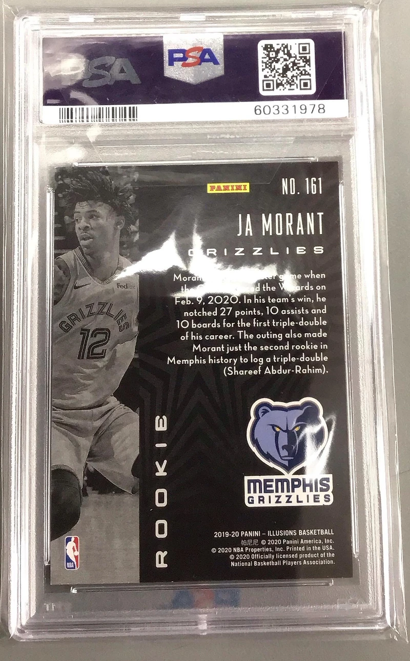 2019 Panini Illusions 161 Ja Morant Trophy Collection Orange PSA 9