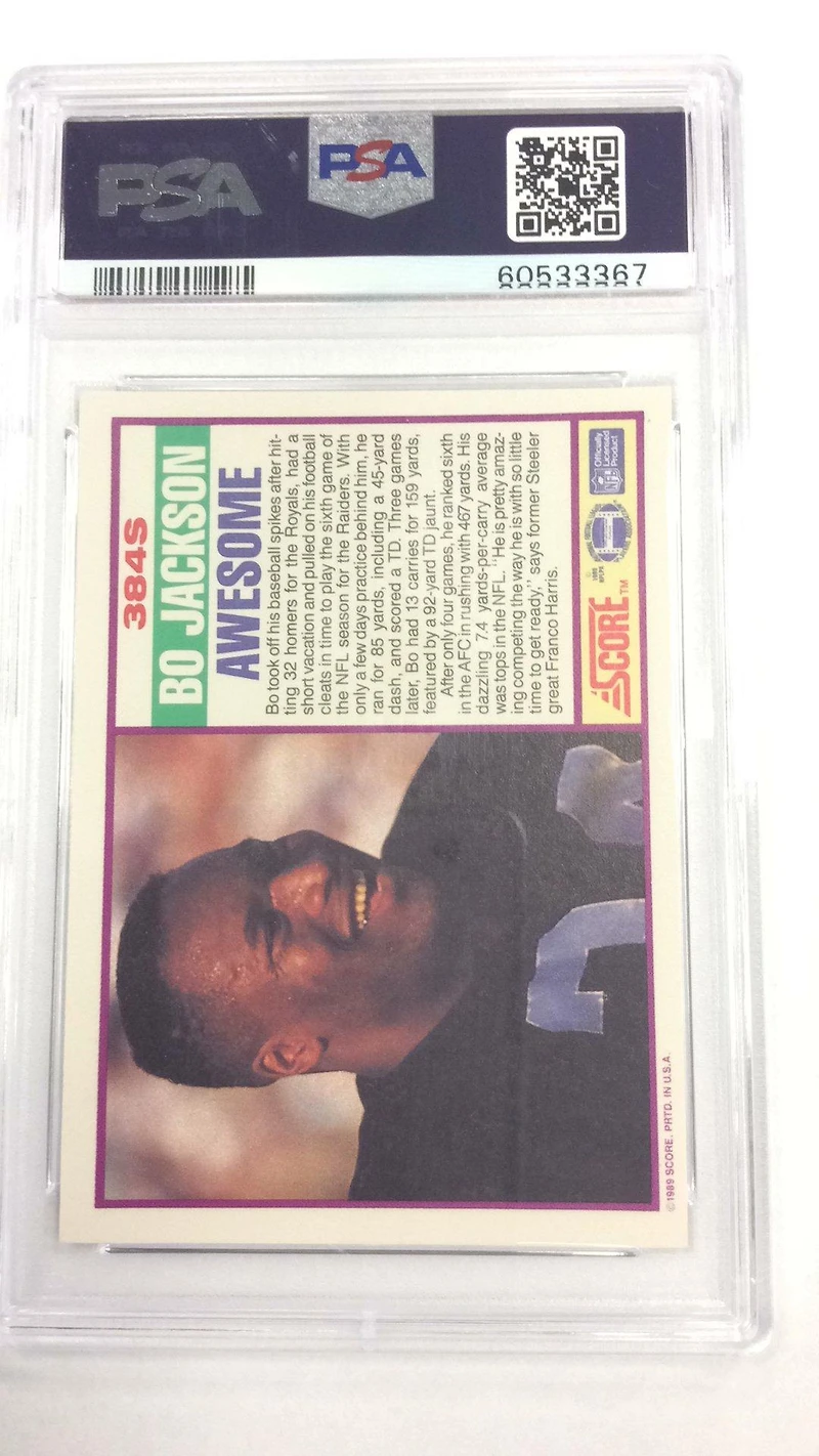 1989 Score Supplemental 384s Bo Jackson PSA 8