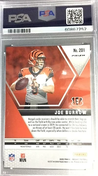 2020 Panini Mosaic 201 Joe Burrow Green Mosaic PSA 10