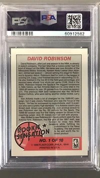 1990 Fleer Rookie Sensations 1 David Robinson PSA 9