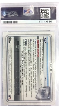 2020 Bowman Chrome Prospects Bcp30 Jhon Diaz Purple Refractor PSA