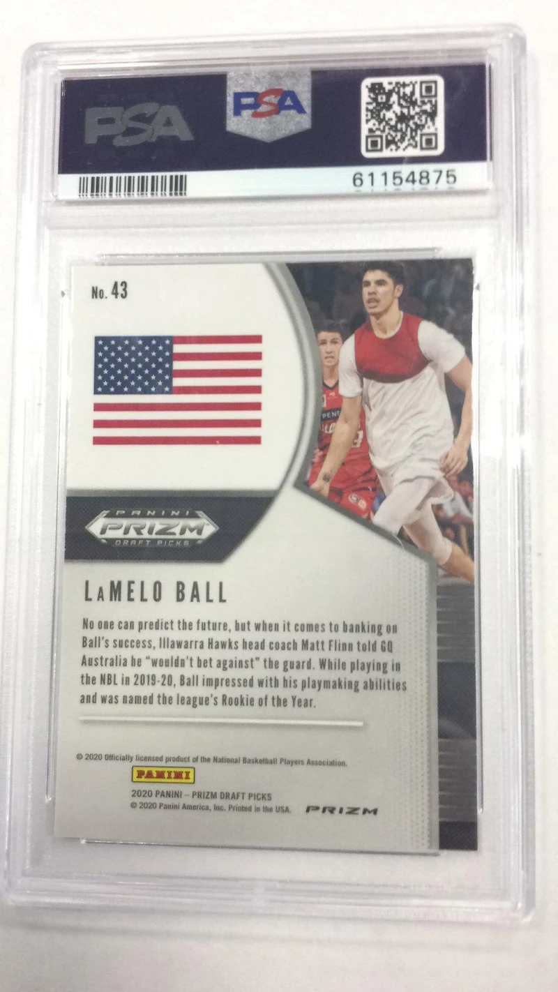 2020 Panini Prizm Draft Picks 43 Lamelo Ball Red Ice PSA 10