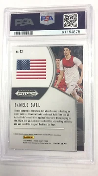 2020 Panini Prizm Draft Picks 43 Lamelo Ball Red Ice PSA 10