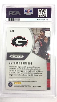 2020 Panini Prizm Draft Picks 41 Anthony Edwards Pink Ice PSA 10