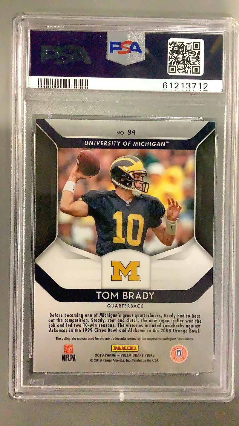 2019 Panini Prizm Draft Picks 94 Tom Brady PSA 10