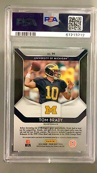 2019 Panini Prizm Draft Picks 94 Tom Brady PSA 10