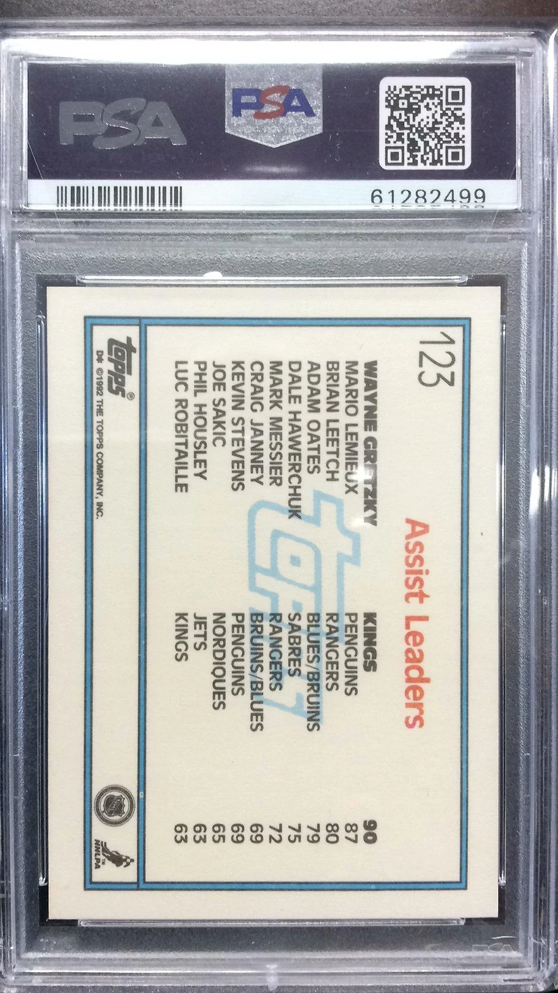 1992 Topps 123 Wayne Gretzky PSA 9