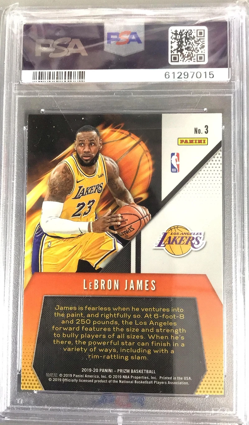 2019 Panini Prizm Fearless 3 Lebron James PSA 10