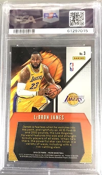 2019 Panini Prizm Fearless 3 Lebron James PSA 10