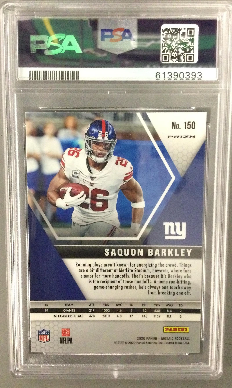 2020 Panini Mosaic 150 Saquon Barkley Genesis PSA 10