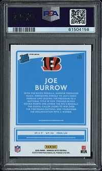 2020 Panini Donruss Optic 151 Joe Burrow Holo PSA