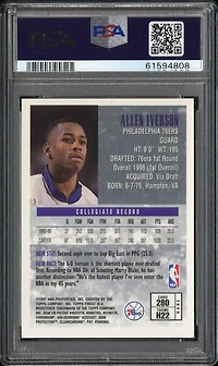 1996 Finest 280 Allen Iverson W/coating PSA 8