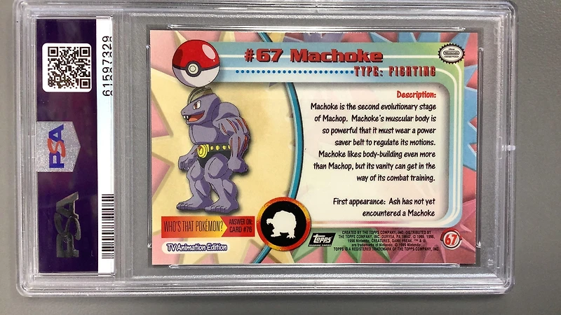 1999 Topps Pokemon Tv 67 Machoke PSA 9