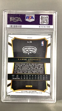 2015 Panini Select 26 Kawhi Leonard Silver Prizm PSA 10