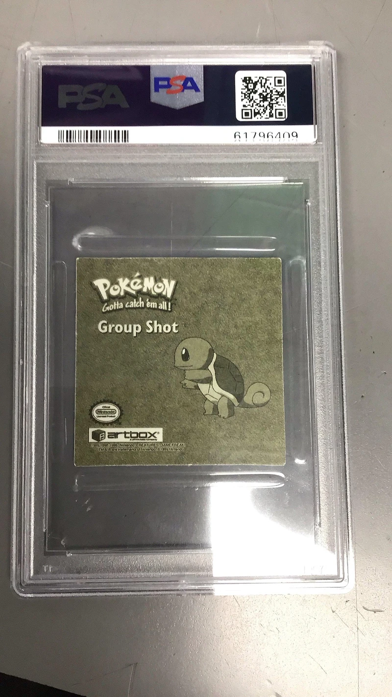 1999 Pokemon Stickers Series 1 Rare Gold Stickers R14 Group Shot PSA 8