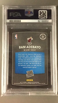2017 Panini Donruss Optic 187 Bam Adebayo PSA 9