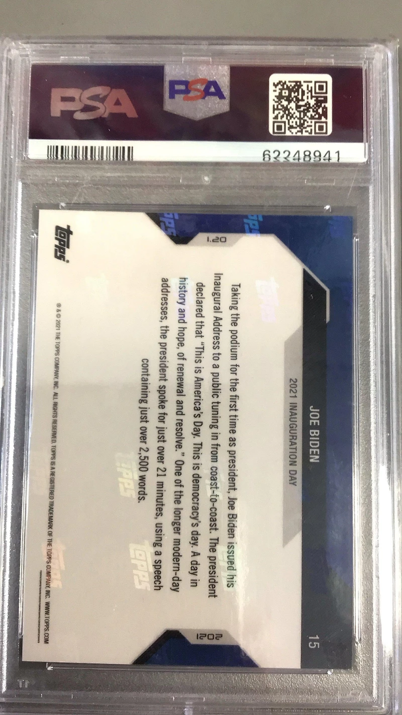 2020 Topps Now Election 15 Joe Biden PSA 9