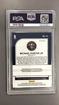 2019 Panini Hoops Premium Stock 51 Michael Porter Jr. Pulsar PSA 9