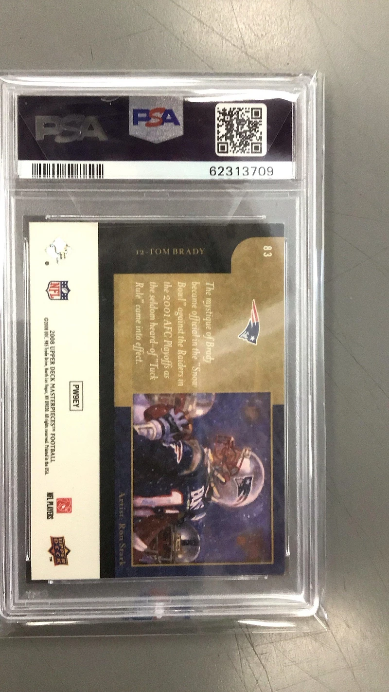 2008 Upper Deck Masterpieces 83 Tom Brady PSA 8