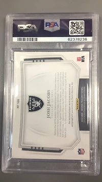 2019 Panini National Treasures 166 Josh Jacobs Patch Autograph-midnight PSA 9