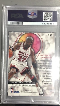 1995 Skybox E-xl 10 Michael Jordan PSA