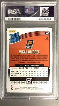 2018 Panini Donruss 200 Mikal Bridges PSA 10