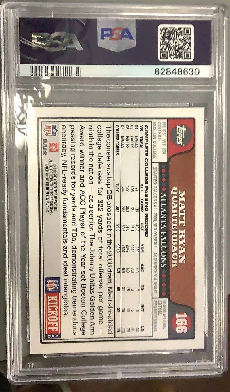 2008 Topps Kickoff 166 Matt Ryan PSA 10