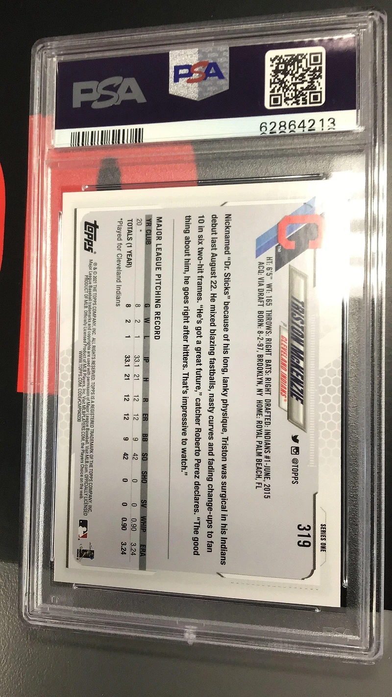 2021 Topps 319 Triston Mckenzie Sp PSA 10