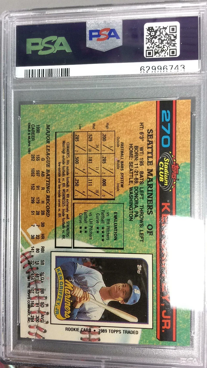 1991 Stadium Club 270 Ken Griffey Jr. PSA 9