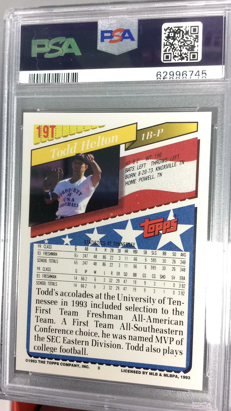 1993 Topps Traded 19t Todd Helton PSA 9