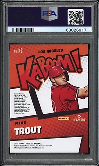 2021 Panini Absolute Kaboom! K2 Mike Trout PSA 9